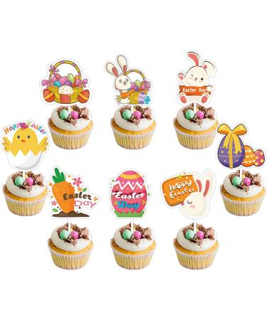 Easter Cake Decor Set 12Pieces Of Charm Rabbit Gnomes Easter Cupcake Toppers Cupcake Pick Festive Dessert Toppers Festive Dessert Embellishments - Buy Online on SooperMarket.com