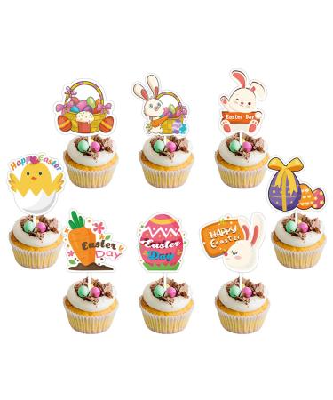 Fun Easter Dessert Decor Easter Cupcake Toppers Pack Of 12 Rabbit Gnomes Cakes Cupcake Pick Dessert Decorations Easter Party Decorations