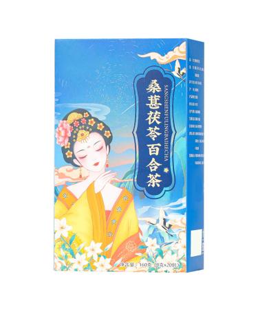 Mulberry Poria Lily Tea 20 Count Herbal Tea Dates Rock Sugar Edible Roses Triangle Tea Bag 160g for Office Home