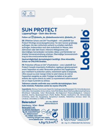 Labello Sun Protect Lip Care Pencil 4.8g - Waterproof with SPF 30 | Mineral Oil Free | Old Version - Buy Online on SooperMarket.com