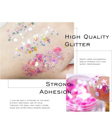 Ownest 12 Colors Holographic Chunky Glitter Gel Set - Christmas Party Makeup for Face, Body, Eyes, Lips, Hair, and Nails - Festive Chunky Glitter Eyeshadow - Mixable Formula, No Glue Needed - Buy Online on SooperMarket.com