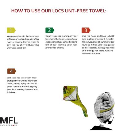 Made for Locs Microfiber Towel - Extra Large & Lint Free | Perfect for Loc Care & Drying - Buy Online on SooperMarket.com