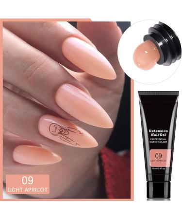 Nail Extension Gel 15ml Cinnamon Poly Gel - Nude Pink Enhancement for French Manicure (#09 Light Apricot) - Perfect for Beginners - Buy Online on SooperMarket.com