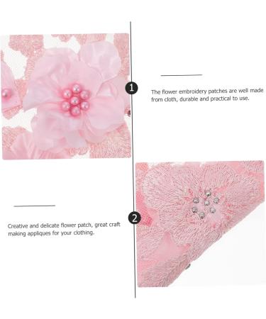 Operitacx 10 Pcs Flower Lace Embroidered Sequins Patches 3d Flower Accessories The Flowers Pink Polyester Yarn - Buy Online on SooperMarket.com