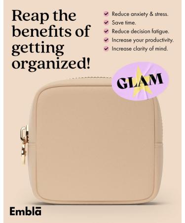 Embla Nylon Makeup Bag Travel Toiletry Organizer - Zipper Pouch Clutch Coin Purse - Buy Online on SooperMarket.com