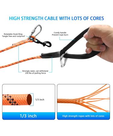 Loqatidis 3-in-1 Dog Leash | 50/100ft Portable Trolley System for Training & Outdoor Adventures | Reflective Rope for Camping & Parks | Perfect for 2 Dogs - Orange - Buy Online on SooperMarket.com