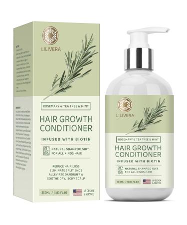 Rosemary Hair Growth Conditioner: Biotin Fortified for Thinning Damaged Dry Hair - Root Moisturizing and Strengthening 11.8 fl.oz