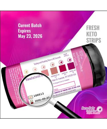 Nurse Hatty - 150 Ketone Test Strips w Built-in Color Chart Free Keto Guide eBook & Free App - Made-in-The-USA - Urine Test for Ketogenic Ketosis Low Carb Atkins & Paleo Diets - Extra Long Strips 150 count (Pack of 1) - Buy Online on SooperMarket.com