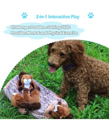 IFOYO Squeak Dog Toy - Durable Squirrel Hide and Seek Puzzle Plush Toy for Small/Medium Dogs - Buy Online on SooperMarket.com
