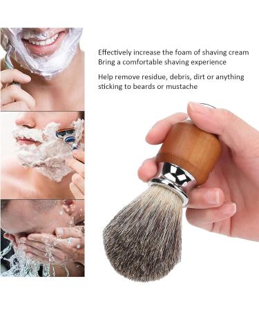 Premium Razor Brush for Men | Shaving Foam Brush with Rubber Wood Handle | Travel & Salon Facial Cleaning Tool - Buy Online on SooperMarket.com