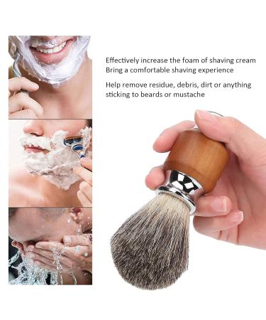Ankroyu Men's Beard Shaving Brush - Rubber Wood Handle Facial & Foaming Trim Brush for Beard & Hairdressing Salon - Buy Online on SooperMarket.com