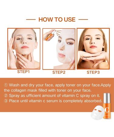 Vitamin C Face Mist Vitamin C Serum Spray For Face Anti Aging Face Spray Face Serum Lifting & Firming Mask And Spray Hydrating Mist Deeply Moisturizing & Skin Brightening Spray - Buy Online on SooperMarket.com