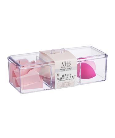 EXPRESSIONS 30pc Beauty Essentials Kit - Includes Beauty Blenders Makeup Sponges & Lip Applicators w/Organizer - Assorted Cosmetic Applicator Set | Professional Beauty Tools + Accessories