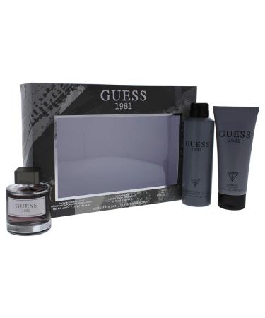 Guess 1981 for Men - 3 Pc Gift Set 3.4oz EDT Spray 6oz Deodorant Body Spray 6.7oz Shower Gel - Buy Online on SooperMarket.com