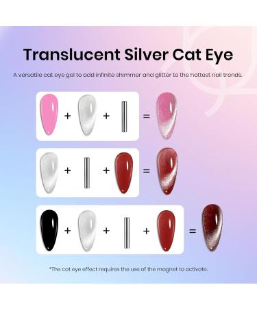 Beetles Cat Eye Gel Nail Polish 15ml Gel Polish Soak Off UV LED Nail Lamp 1 Color Silver Shimmer Velvet Gel Nail Polish Nail Art Manicure Salon DIY Gift for Girls-CL823-RE 15ml Silver Cat Eye Gel - Buy Online on SooperMarket.com