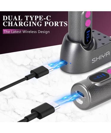 Portable Cordless Electric Nail Drill - Rechargeable Machine for Acrylic, Gel, and Natural Nails - Manicure Pedicure Tool in Gray - Buy Online on SooperMarket.com