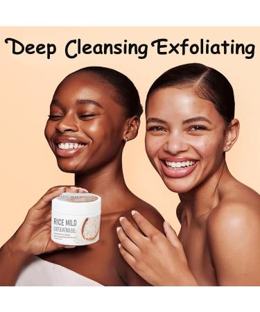 Rice Exfoliator Gel Mild Rice Face Scrub Large Capacity Body Scrub Improve Back Acne Soft Skin&Remove Dead Skin Deep Cleansing Hydrating Scrub Gel Body Exfoliator For Face&Hand Foot & Back 200ml - Buy Online on SooperMarket.com