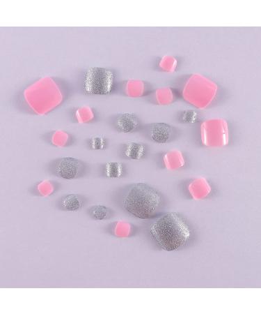 SIUSIO 96Pcs Colorful Square Acrylic Press-On Fake Toe Nails - UV Top Coat for DIY & Salons - Short False Nail Art Tips for Women & Girls - Buy Online on SooperMarket.com