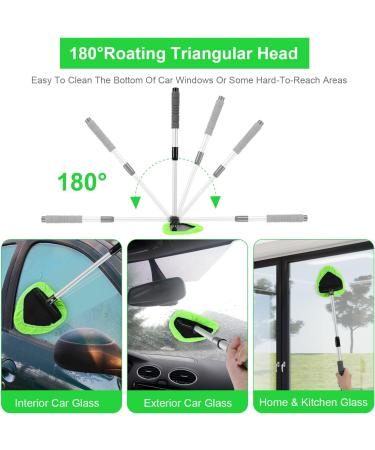 Xindell Car Window Cleaner - 24 Windshield Cleaning Tool with Spray Bottle & Microfiber Bonnet | Pull-Out Car Wash Kit with Long Soft Sponge Handle - Buy Online on SooperMarket.com