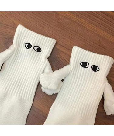 Magnetic Suction 3D Doll Couple Socks - Cute Novelty Socks for Couples - White, 1 Pair - Buy Online on SooperMarket.com
