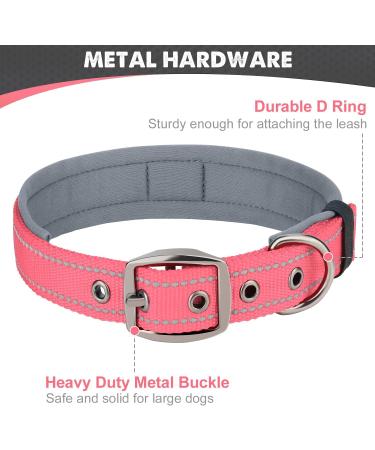Joytale Softly Padded Neoprene Dog Collar for Small Dogs - Reflective Nylon Pink - 1 Pack - Buy Online on SooperMarket.com