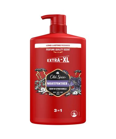 Old Spice Night Panther Men s Shower Gel & Shampoo 1000ml Multi-Use 3-in-1 Hair-Face-Body Wash. Long Lasting Fresh Perfume Quality Scent