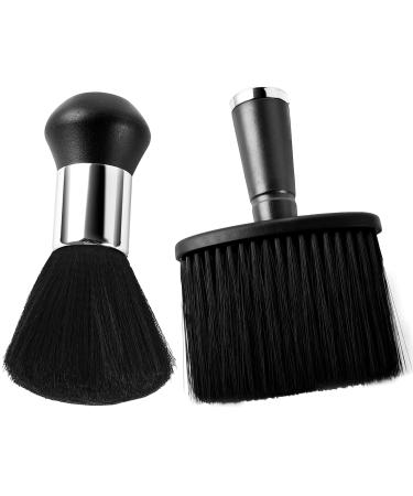 2 pieces of hairdresser brush neck brush set dust distance brush soft barbier brush hairdresser brush black hairdresser hair brush for cleaning broken hair on the neck