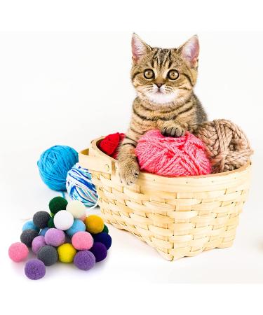 Molain Cat Toy Balls - 50 Soft Pompon Balls for Kittens | Interactive 2.5 cm Cat Toys - Buy Online on SooperMarket.com