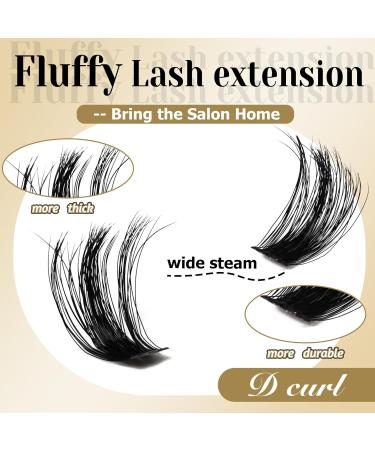 Veleasha 80D Fluffy Lash Clusters - 192PCS D Curl Volume Eyelash Extensions 10-18mm - Soft DIY Cluster Lashes for Home Use - Buy Online on SooperMarket.com