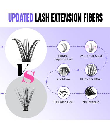 Pawotence 280pcs 40D Curl Cluster Lashes 9-16mm Mix | Self-Application at Home - Buy Online on SooperMarket.com