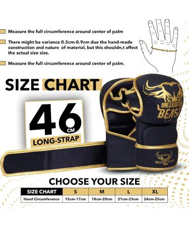 Beast Rage MMA Gloves for Men & Women - Adjustable Wrist Support Open Palm for Martial Arts Grappling and Sparring | S/M Gold - Buy Online on SooperMarket.com