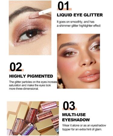 Eyeshadow Liquid - 12 Colors Shimmer Eyeshadow Waterproof Quick-Drying Long Lasting Sparkling Kit for Shiny Makeup Puchen - Buy Online on SooperMarket.com