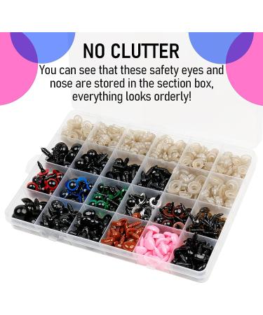 600pcs Colored Safety Eyes & Noses for Amigurumi | Plastic, 6mm-14mm, Assorted Colors - Buy Online on SooperMarket.com