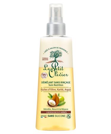 Le Petit Olivier Nutrition No Rinse Hair Detangler - Olive Shea Argan Oils - Detangles and Repairs - Enriched With Natural Origin Ingredients - For Dry And Damaged Hair - Silicone Free - 5.07 oz