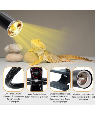 Premium Turtle Heat Lamp for Reptiles - UVB Terrarium Light with 240cm Cable & Adjustable Swan Neck | Ideal for Aquariums - No Bulb Included - Buy Online on SooperMarket.com