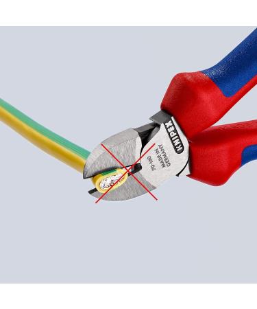 Knipex Diagonal Cutter black atramentized with multi-component grips 160 mm (self-service card/blister) 70 02 160 SB Multi-component Grips Blue/Red 160 mm atramentized on self-service card - Buy Online on SooperMarket.com