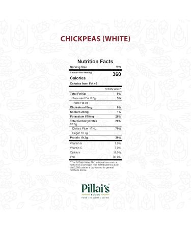 Pillai's Chickpeas (White) - 250 grams - Buy Online on SooperMarket.com