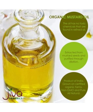 Jiva Organics Organic Mustard Oil 1L - Non-GMO Premium Cold Pressed 33.8 Fl Oz - Buy Online on SooperMarket.com