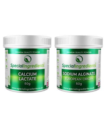 Calcium lactate 50g and sodium alginate 50g - molecular ingredient for gastronomy (German labels and instructions) undiminished 1 piece (1 Pack)