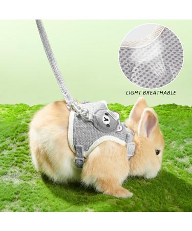 Shop Premium Rabbit Accessories: Harnesses Collars Leashes & Dishes for Small Animals - Adjustable & Breathable (Gray) - Buy Online on SooperMarket.com