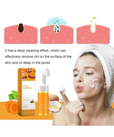 Yaper Turmeric Facial Cleanser - Deep Cleansing Exfoliating Face Wash with Brush for Radiant Glow (1Pcs) - International Shipping Available - Buy Online on SooperMarket.com