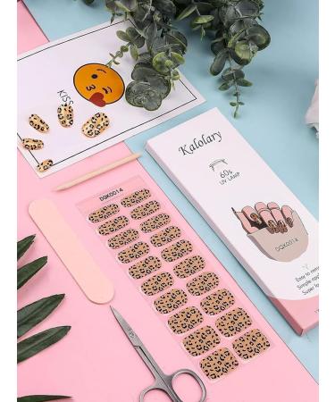 Kalolary Gel Nail Polish Strips Nail Gel Art Sticker Waterproof Full Nail Wraps Decal Sets with Scissors Nail File and Stick for Women Girls Nail Art Decor (UV/LED Lamp Required)-14 - Buy Online on SooperMarket.com