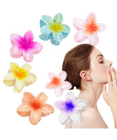 6 Pcs Claw Clip Flower Claw Clips Hawaiian Claw Clips Nonslip Flower Hair Clip for Women Girls Thick Medium Hair