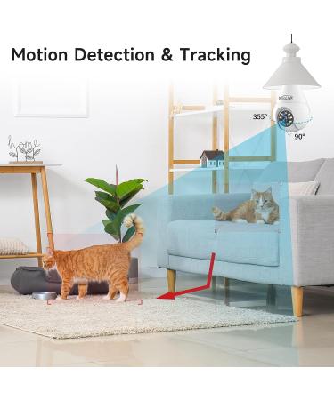Woolink 2K Wireless Light Bulb Security Camera - Smart Surveillance Camera with Color Night Vision, Motion Detection, and Cloud/SD Card Storage - Buy Online on SooperMarket.com