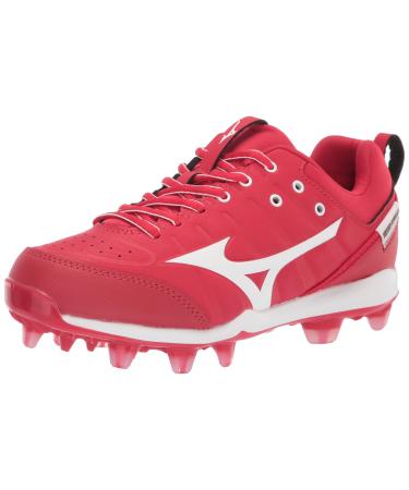 Mizuno Women's 9-Spike Advanced Finch Elite 5 Softball Shoe 9 Red-white