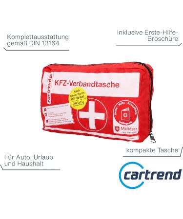 Cartrend First Aid Kit Classic - DIN 13164 - Pack of 2 Red | Essential Malteser First Aid Measures | International Shipping Available - Buy Online on SooperMarket.com