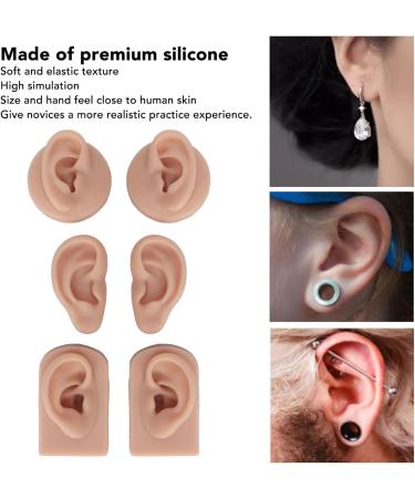 3 Pairs of Silicone Ear Models for Otoplasty & Acupuncture - Soft Flexible Jewelry Display & Piercing Practice - Buy Online on SooperMarket.com