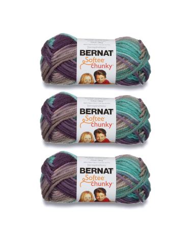 Bernat Softee Chunky Shadow Yarn - 3 Pack of 80g/2.8oz - Acrylic - 6 Super Bulky - 77 Yards - Knitting/Crochet Shadow 3 Pack