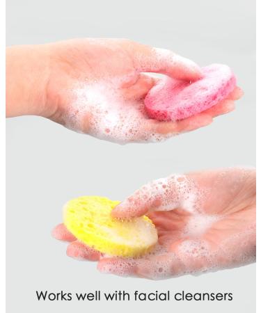 15-Count Natural Compressed Facial Sponges - Exfoliating Pink Face Pads for Deep Cleansing - Buy Online on SooperMarket.com