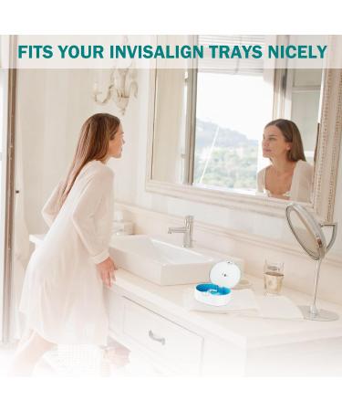 Portable Retainer Case with Drying Vent Holes and Clip for Invisalign - White - Buy Online on SooperMarket.com